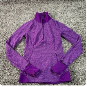 Lululemon Runderful Purple Quarter Zip Athletic Longsleeve Pullover Mock Neck XS
